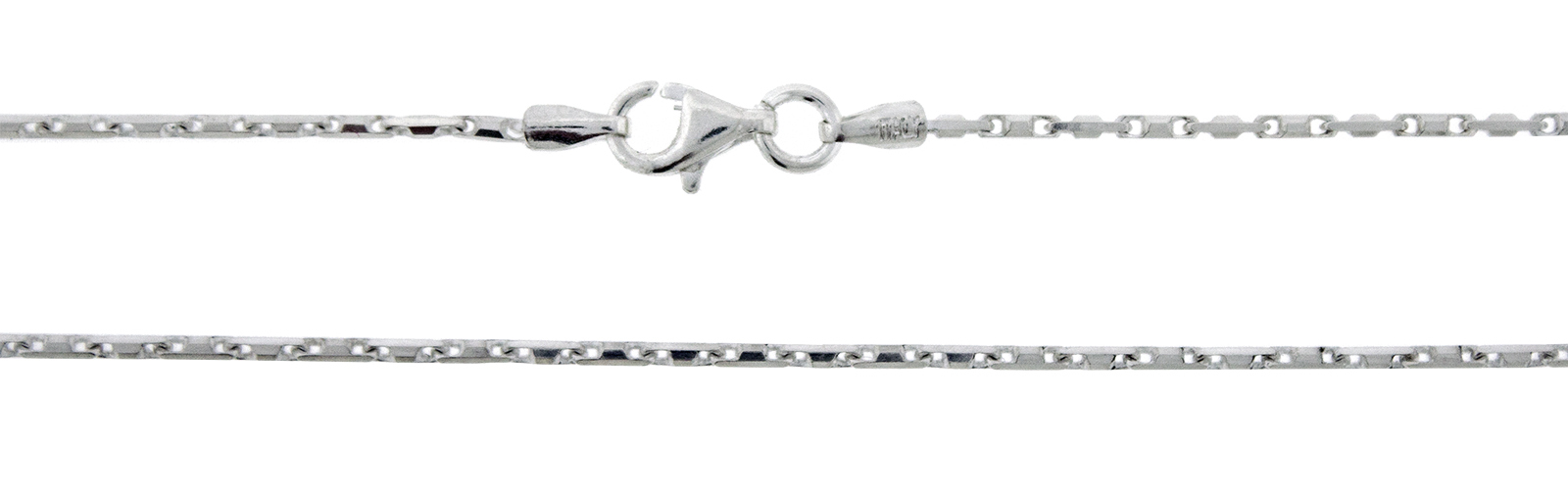 Arrow Bullet 1.2 mm Link 18″ Chain Necklace Solid Real 925 Sterling Silver NEW