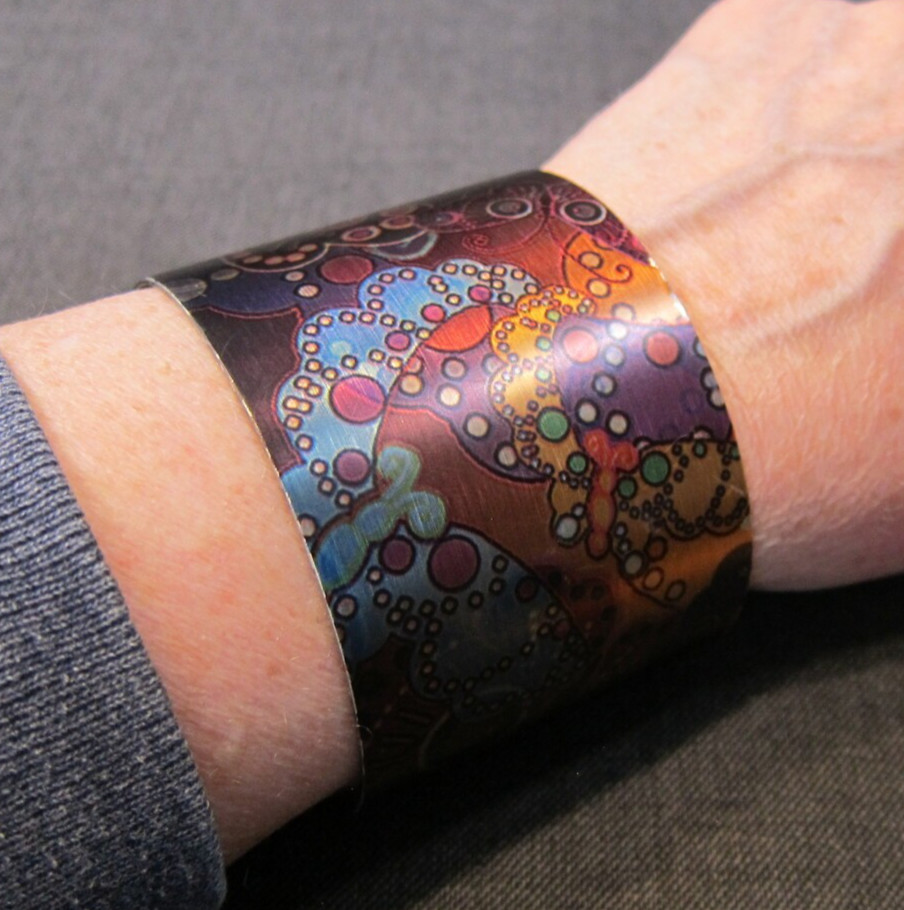 777 Tattooed Steel 38/200 limited edition wide cuff bracelet ‘Butterflies’