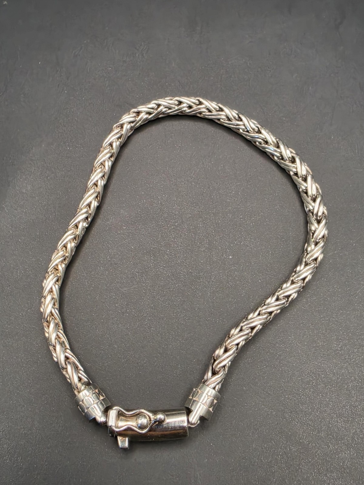 Sterling Silver Foxtail Wheat Chain Bracelet | 925 Silver Woven Bracelet 8.5 Inc