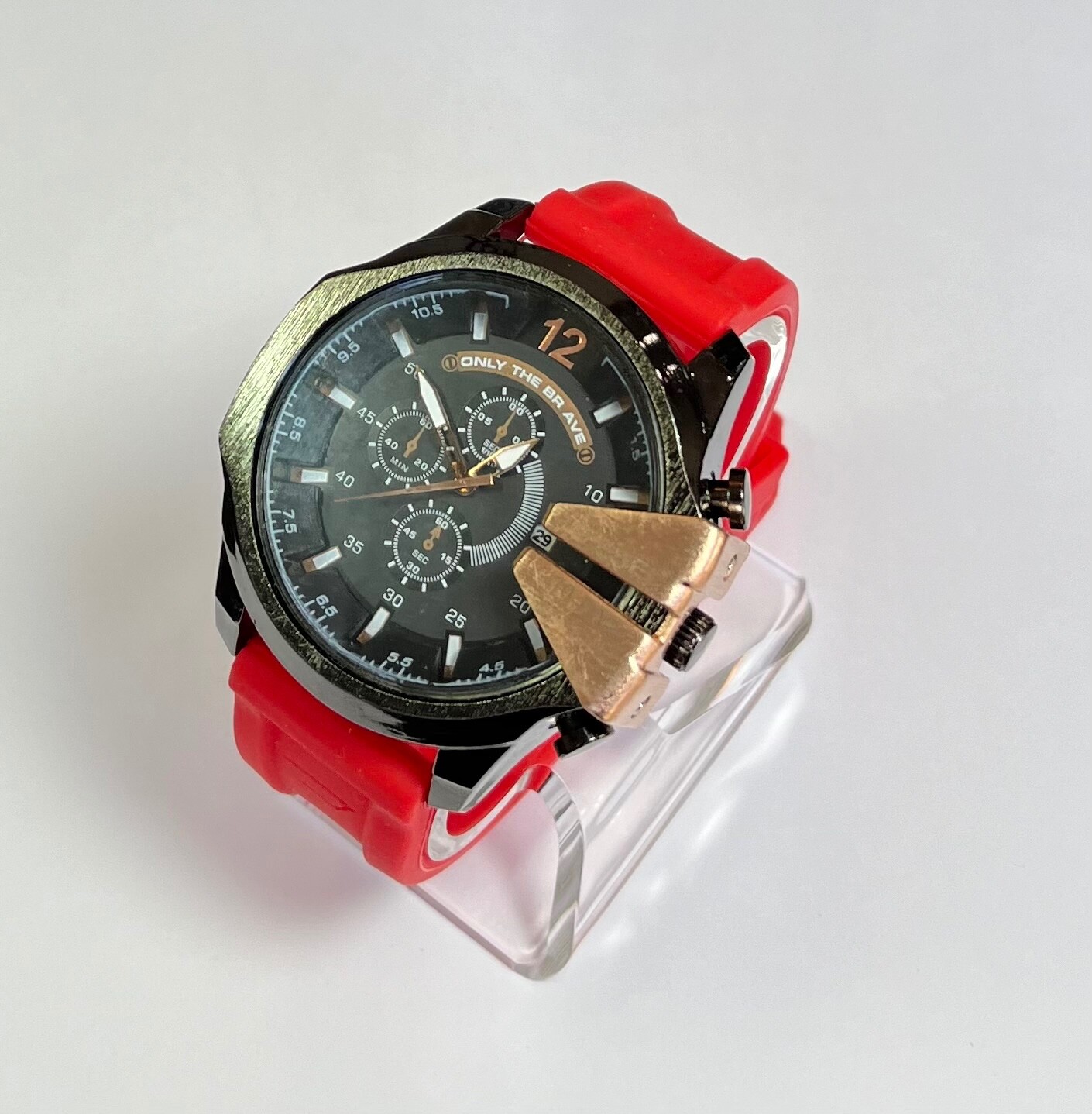 Diesel YF-158 WATCH 10 Bar Only The Brave Red Black New Battery