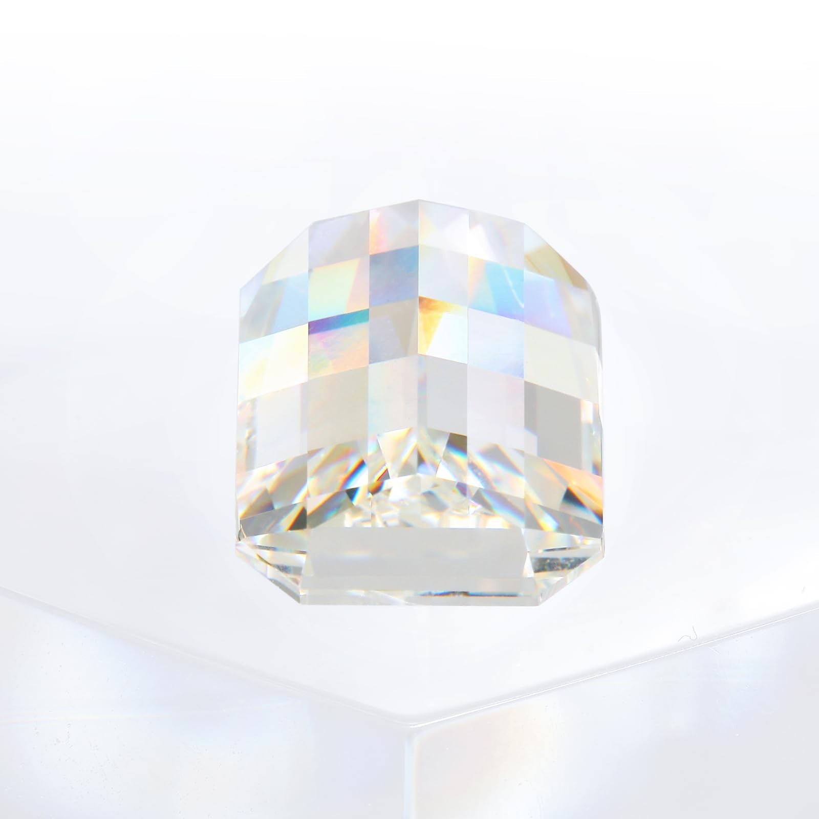Lab-Created Colored Gemstones – 8 Colors Pixel Cut Geometric Step-Cut Loose S…