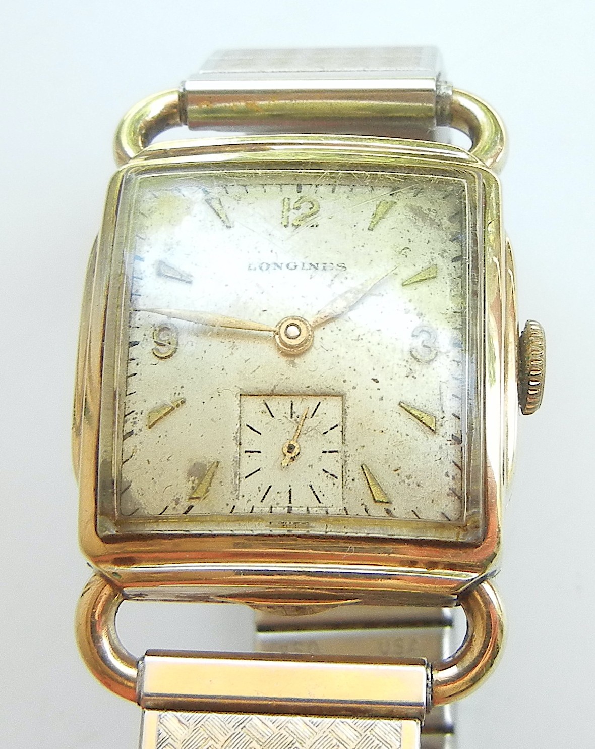 VINTAGE LONGINES MENS 10K GOLD FILLED 17 JEWELS 10L LXW WRIST WATCH FANCY LUGS