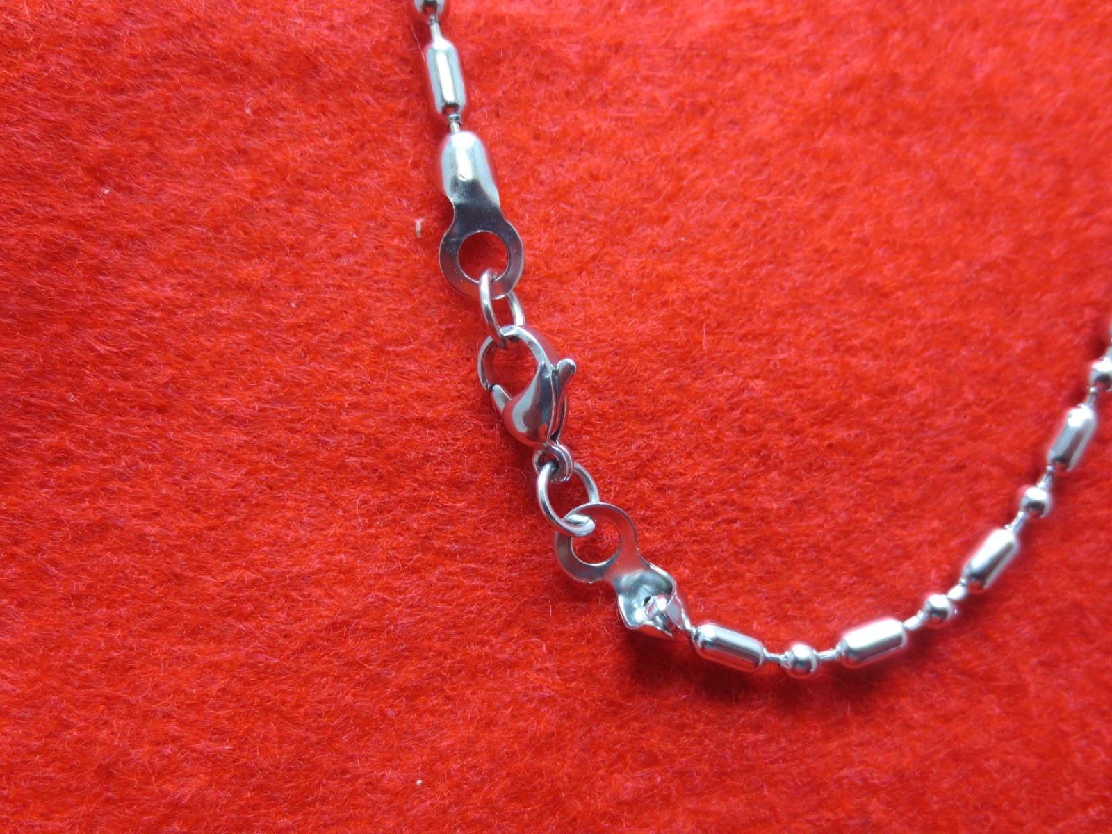 3.2mm STAINLESS STEEL SILVER BALL AND OVAL CHAIN FROM 16″-48″ W/ LOBSTER CLAW