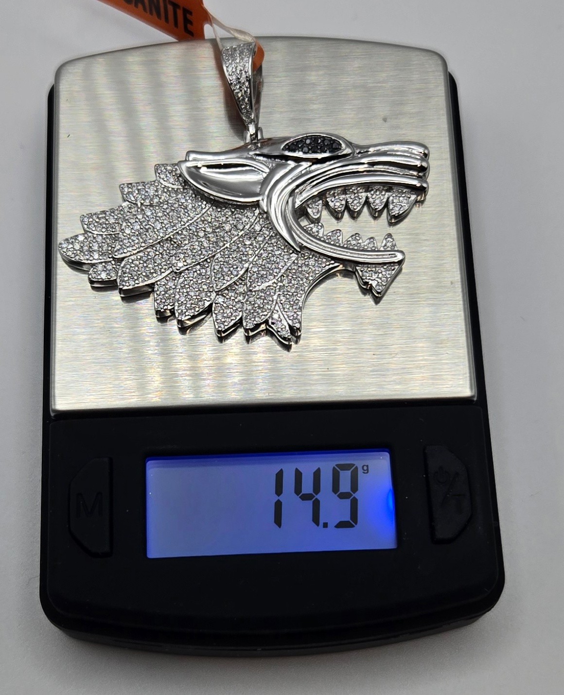 NEW Solid 925 Sterling Silver 2.5ctw real MOISSANITE Wolf Pendant – USA