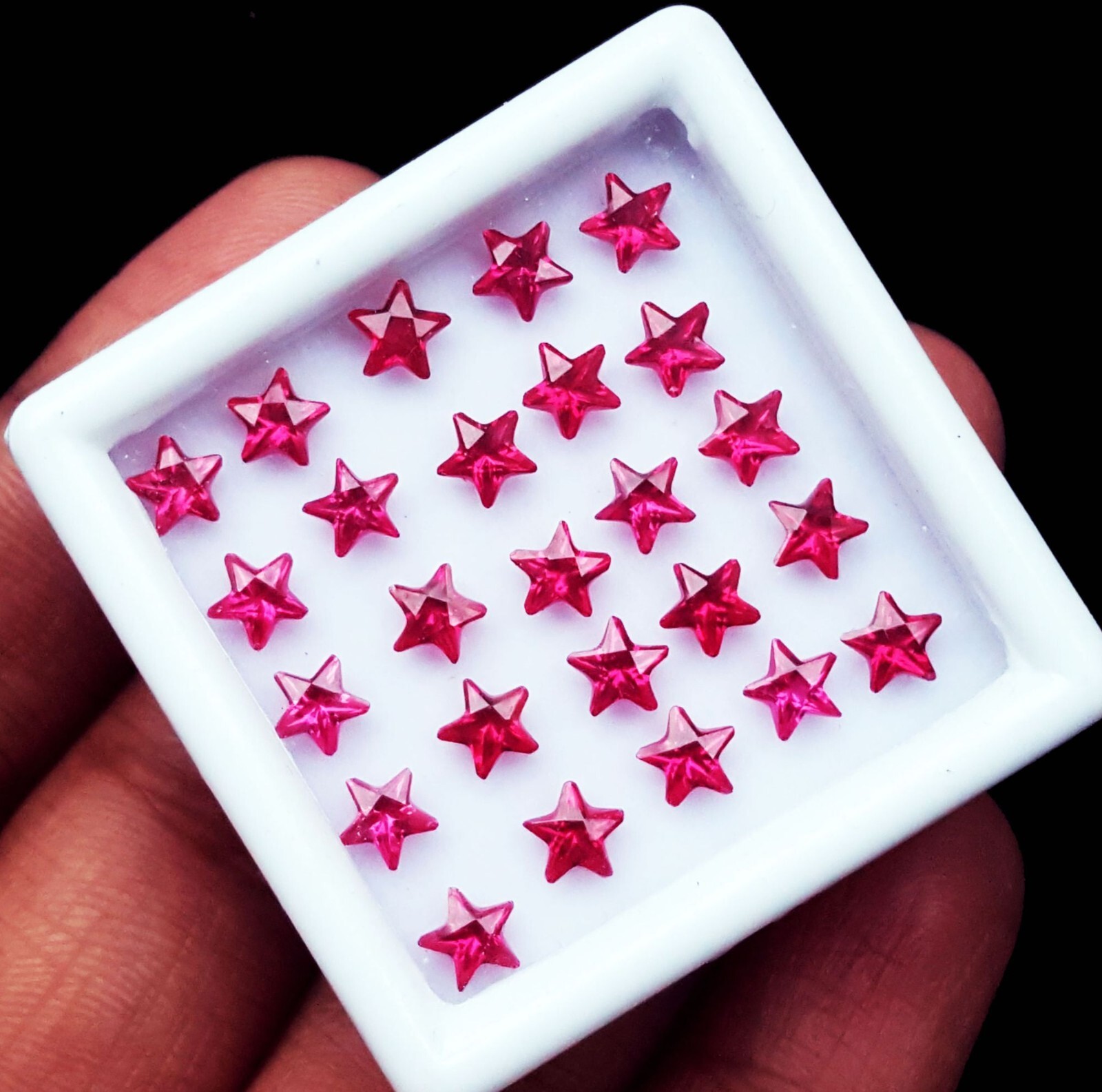 7 MM 5 Pcs Natural Red Ruby Star Cut Certified Loose Gemstone Lot