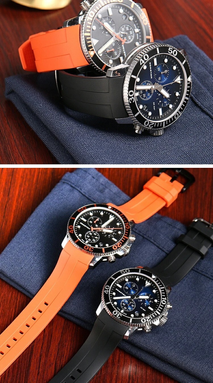 NEW 22mm Rubber Strap replacement For TISSOT SEASTAR 1853 T120 T120.417