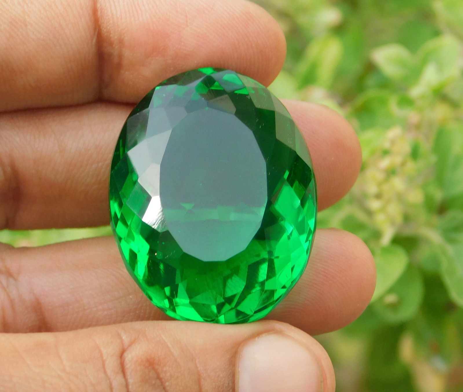 121.9cts Natural Certified Oval Cut Colombian Emerald Translucent Loose Gemstone