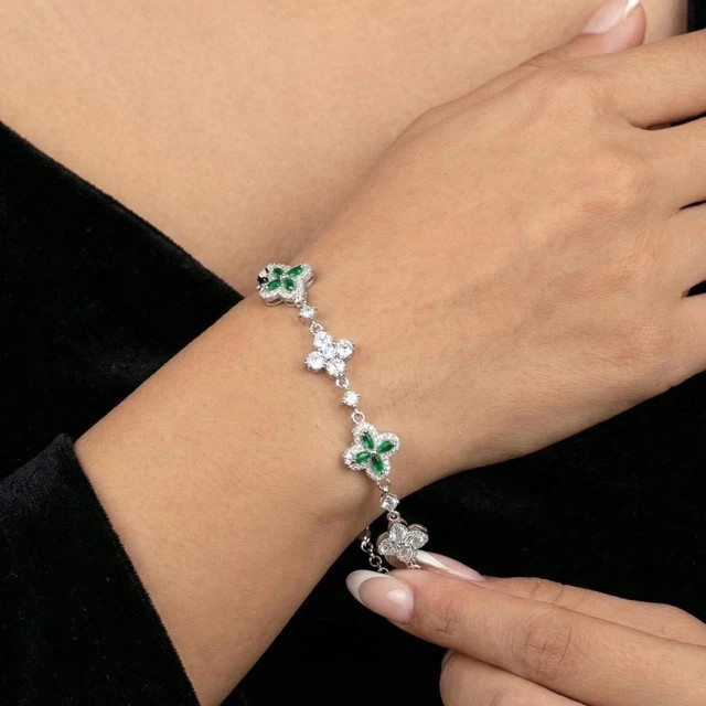5Ct Round Cut Lab-Created Diamond Women’s Tennis Bracelet 14K White Gold Plated