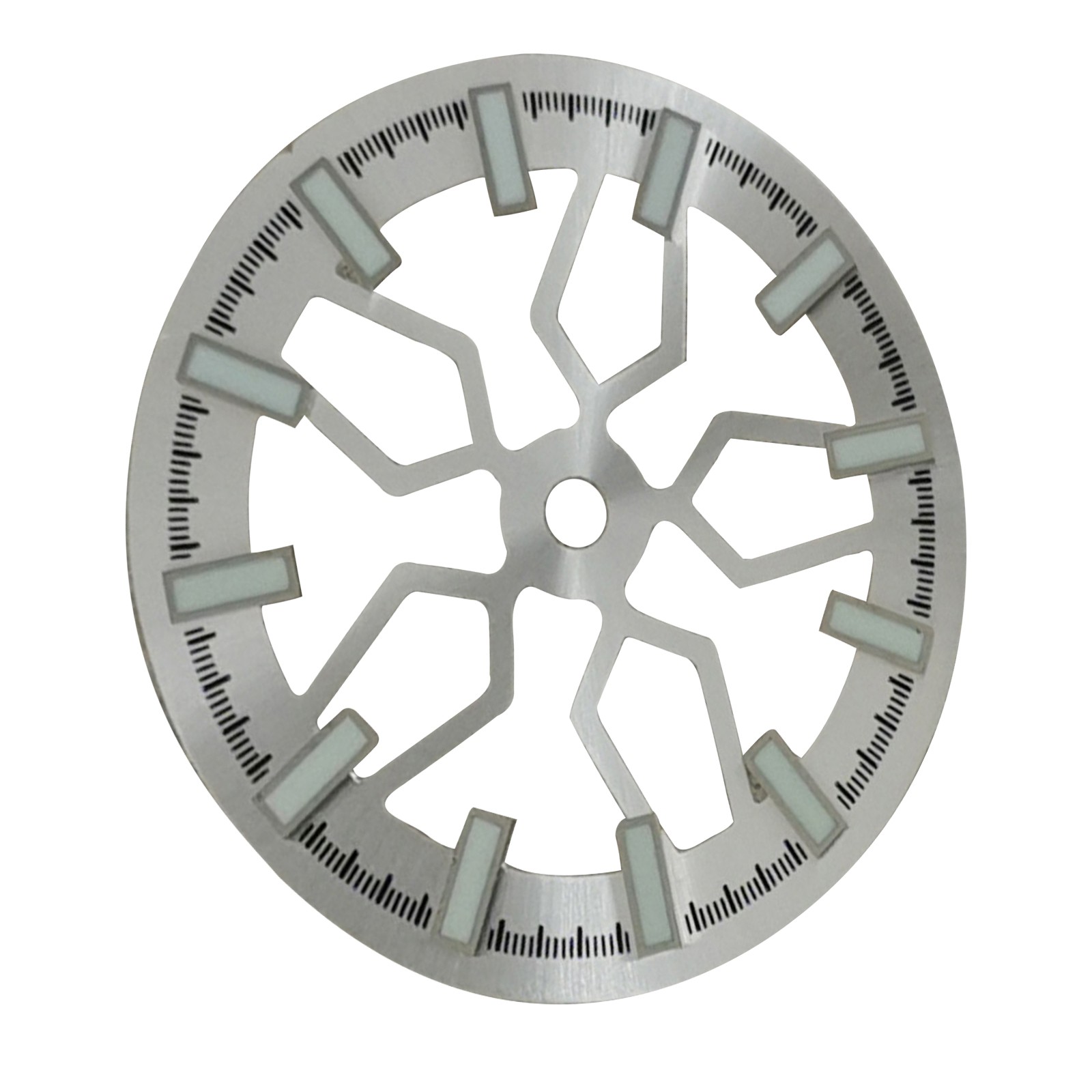 Silver 28.5mm Watch Dial Green Luminous For Japanese NH70 Watch Movement Parts