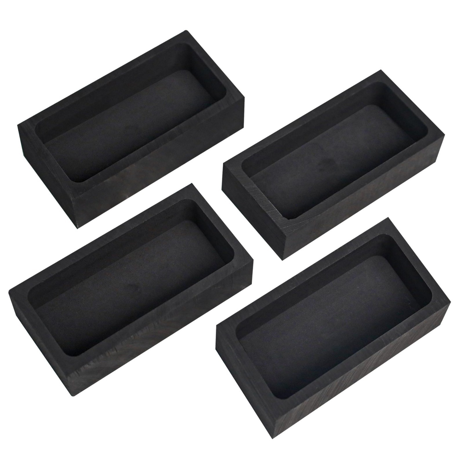4 Pack 1kg Graphite Ingot Molds for Metal Casting Gold Silver Aluminum Copper Br