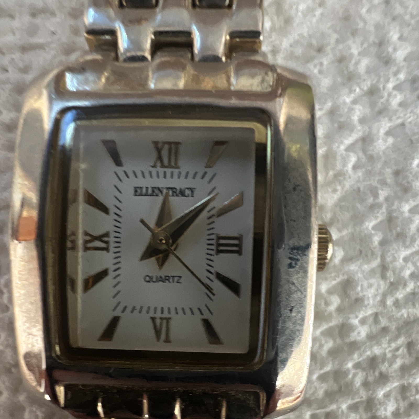 Ellen Tracy Women’s Quartz Analog Dress Watch Silver Rectangle Metal Bracelet