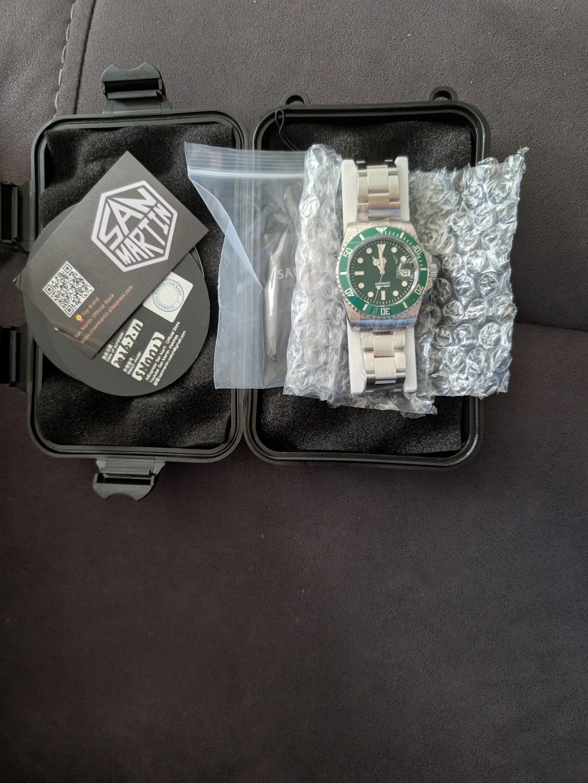San Martin Upgraded 40mm Green Diver Watch SN0017