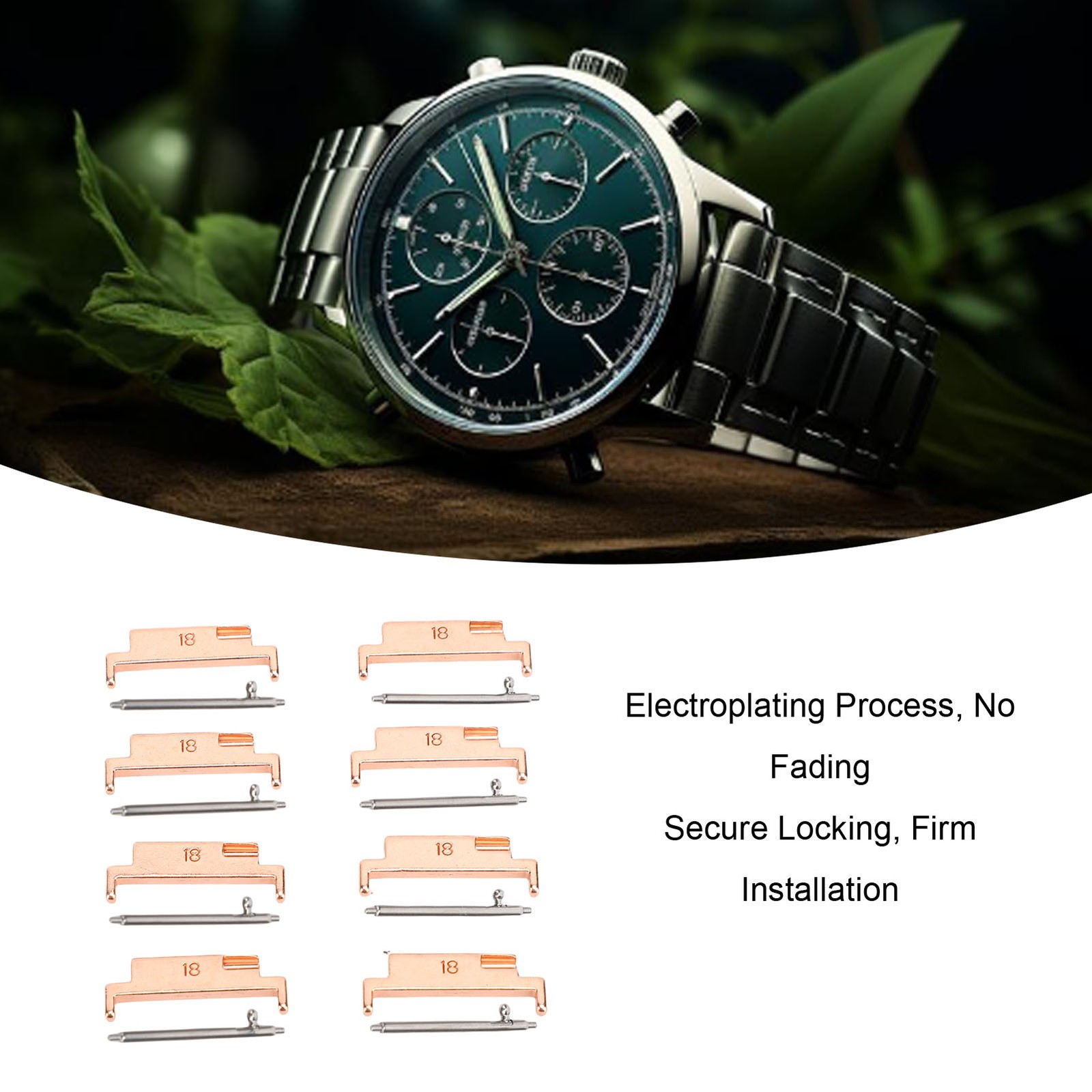 4 Pairs Band Adapters And Lugs Metal Connection Adapter For 18-22mm Watch Strap