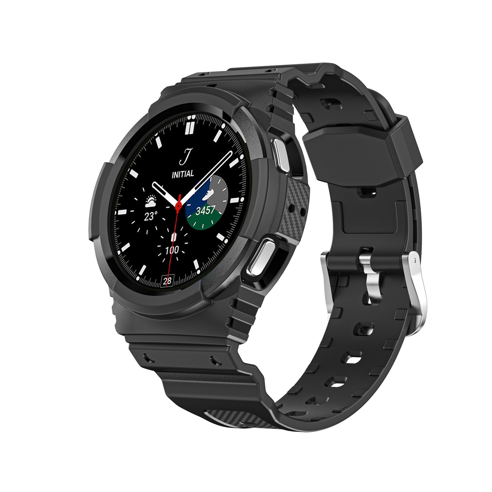 For Samsung Galaxy Watch4/watch5 Pro TPU Carbon Fiber Pattern Sports Watch Strap