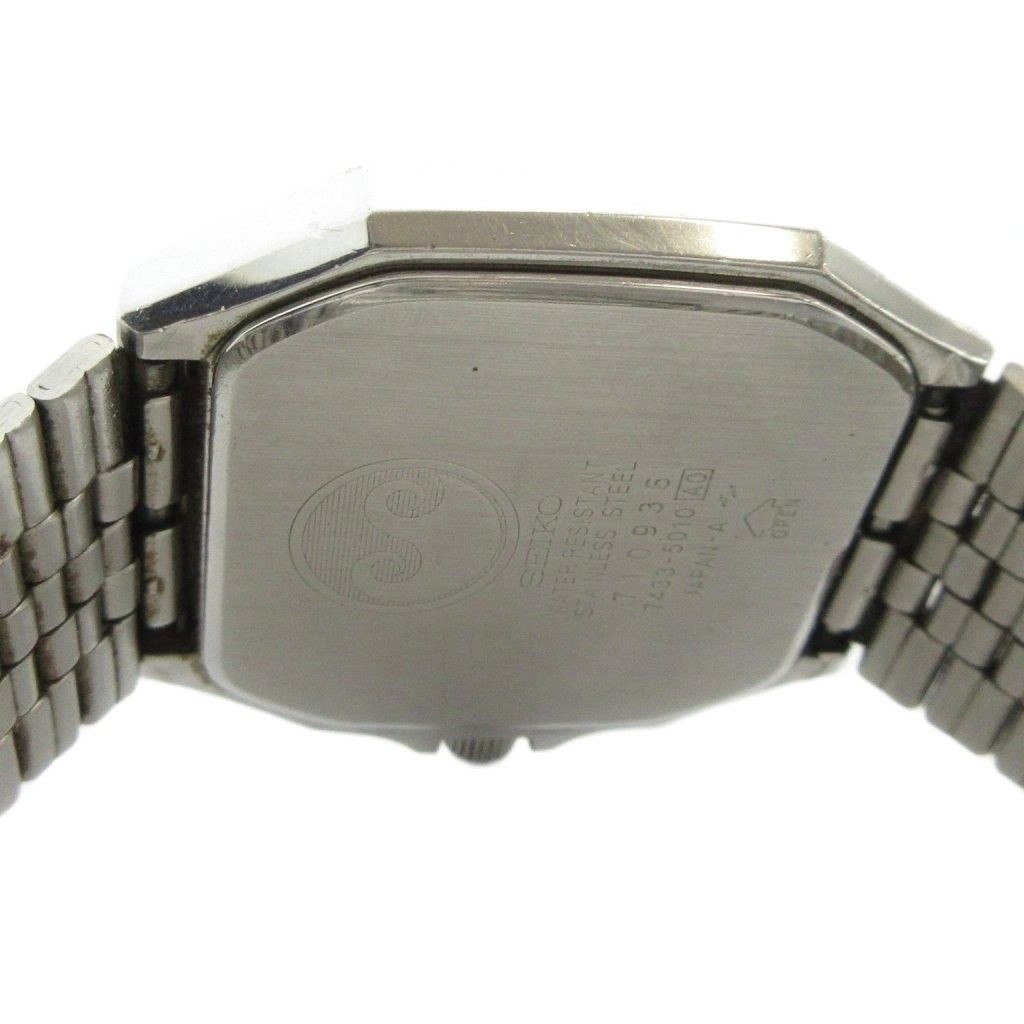 SEIKO 7433 5010 Chronos Watch Quartz Day Date Calendar Silver GY18 MQ