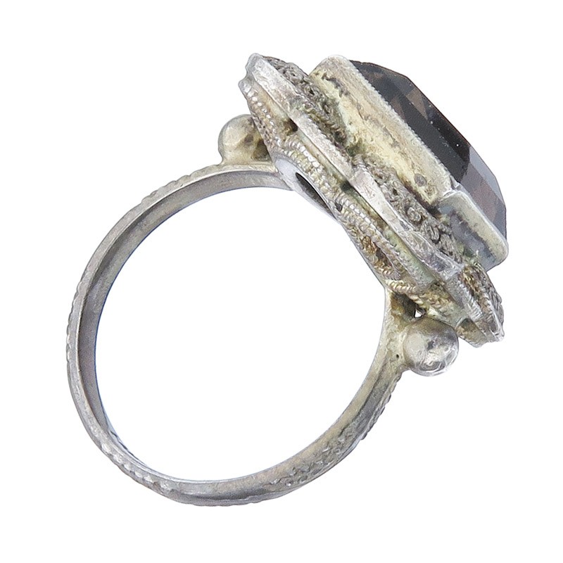 Theodor Fahrner ring brown stone 925 silver retro