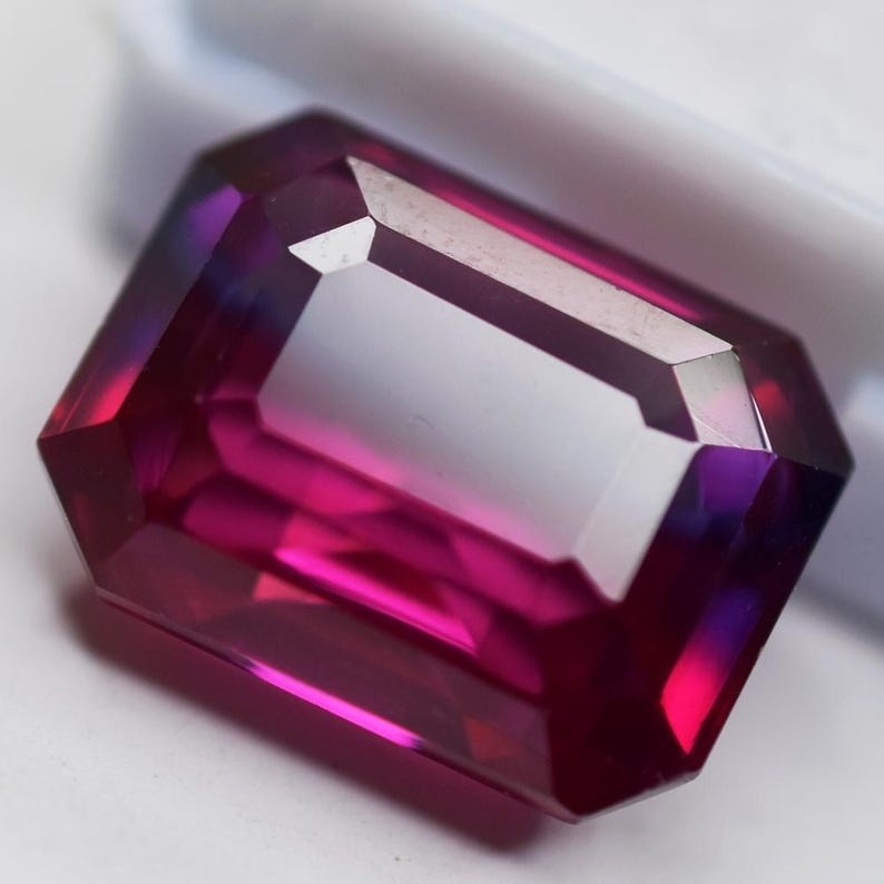 9.26 Ct Certified Natural Bi Color Sapphire Emerald Cut Jewelry Gemstone