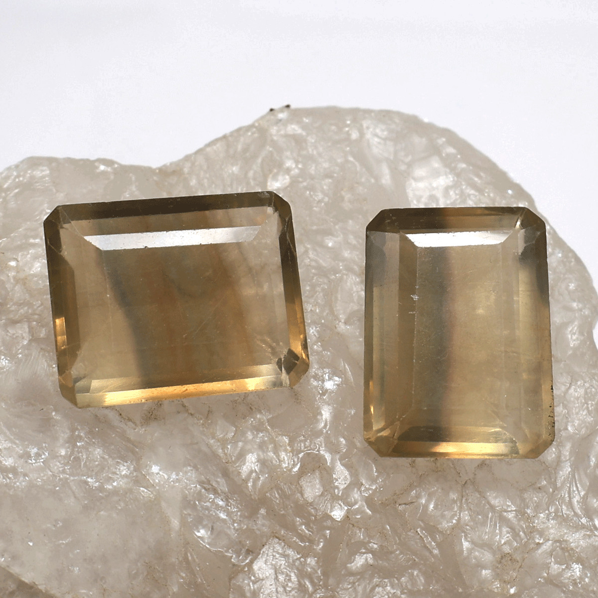 2 PC Natural Faceted Fluorite – 28.5mm-29mm Emerald Cut – High Quality Gemstones