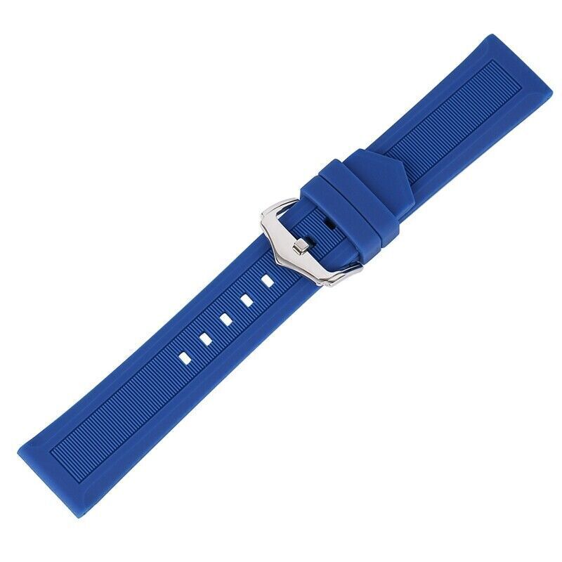 16/18/20/22/24/26/28mm Rubber Band Silicone Waterproof Watch Strap Replacement