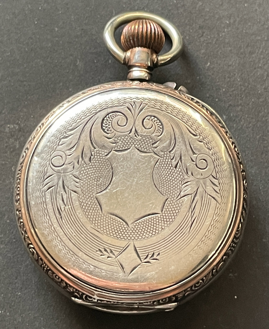 Antique Cylindre Pocket Watch Parts/Repair 45.4mm Two-Tone Case Silver 6j Swiss
