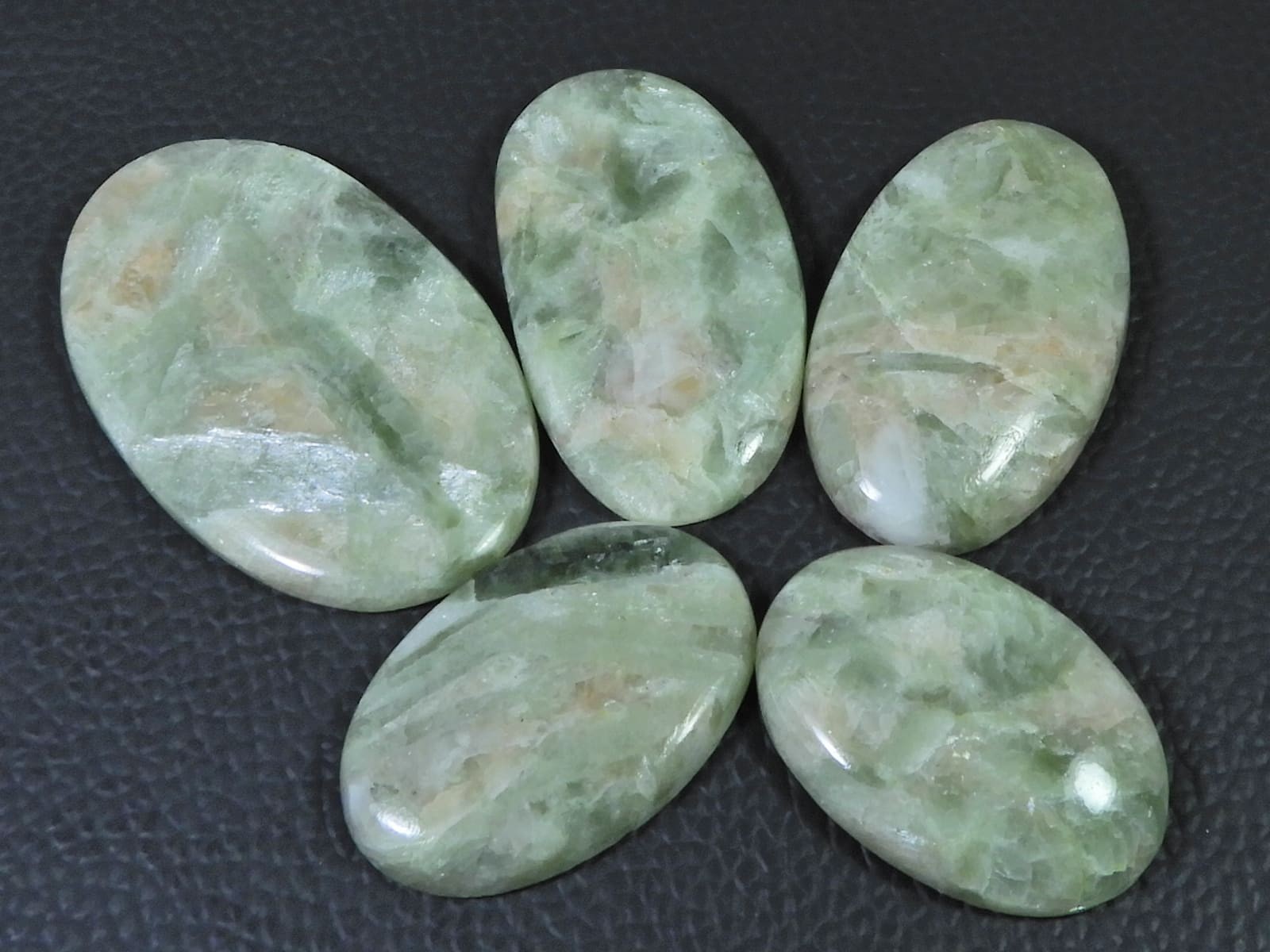 315Cts. Natural Golden Seraphinite Oval Cabochon Loose Gemstone 05 Pcs Lot