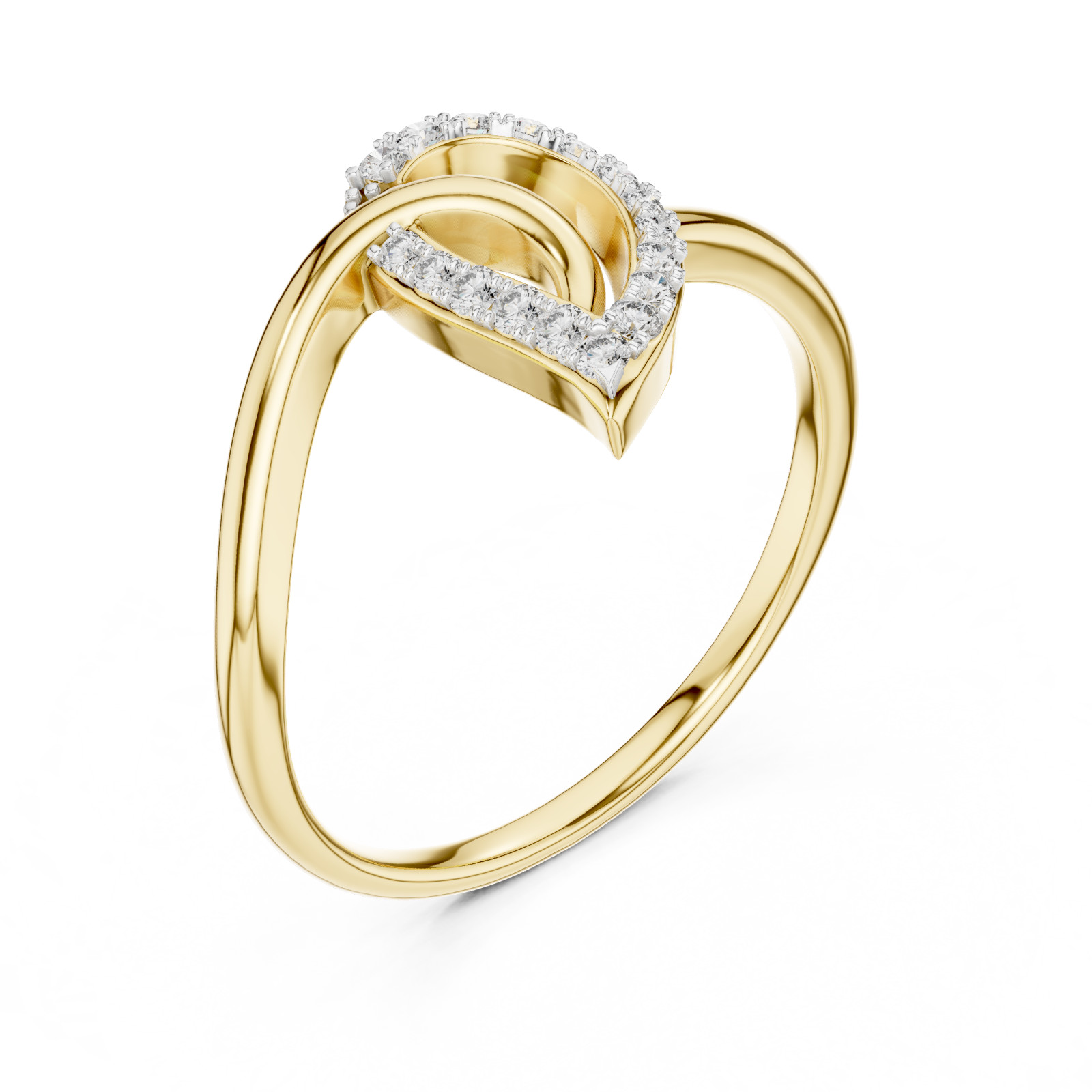 Round Cut Natural Certfied Diamond Twisted Vine Engagement Ring 14k Gold Over