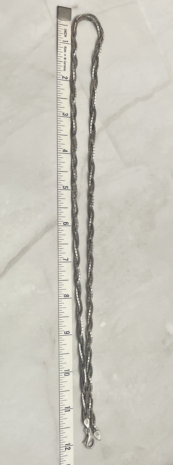Vtg Sterling Silver SU Italy 3 Strand Braided Box Chain Necklace 24.5” 4mm 22.4G