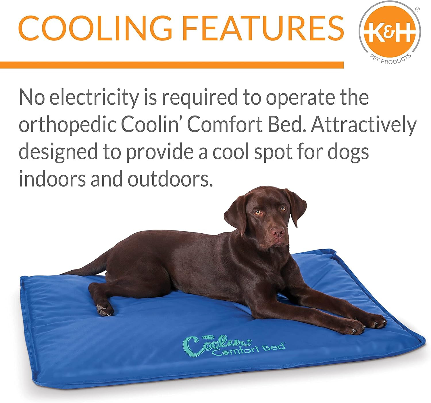 Coolin Comfort Orthopedic Dog Cooling Mat, Indoor Outdoor Cooling Beds for Large