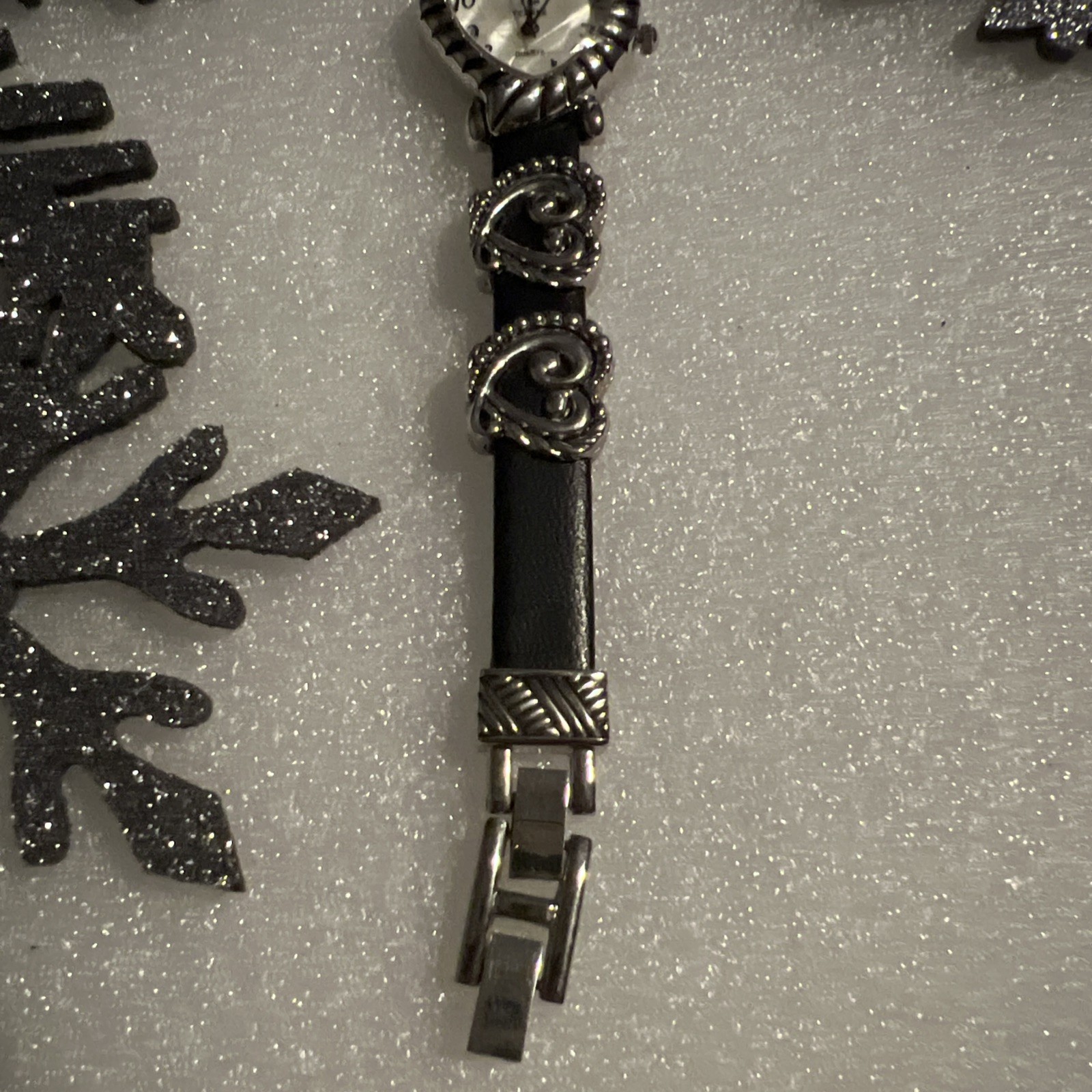 New W/ Tags Heart Shape Black & Silver Bijoux Terner Women’s Watch Needs Battery