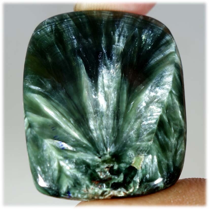31.80 Cts Natural Cushion Cabochon Green Seraphinite Chakra Healing Pendant Gems