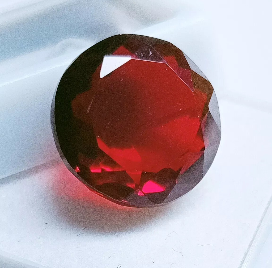 Hessonite Garnet Round Cut Red 11-12 Ct Natural Certified EGL Loose Gemstone