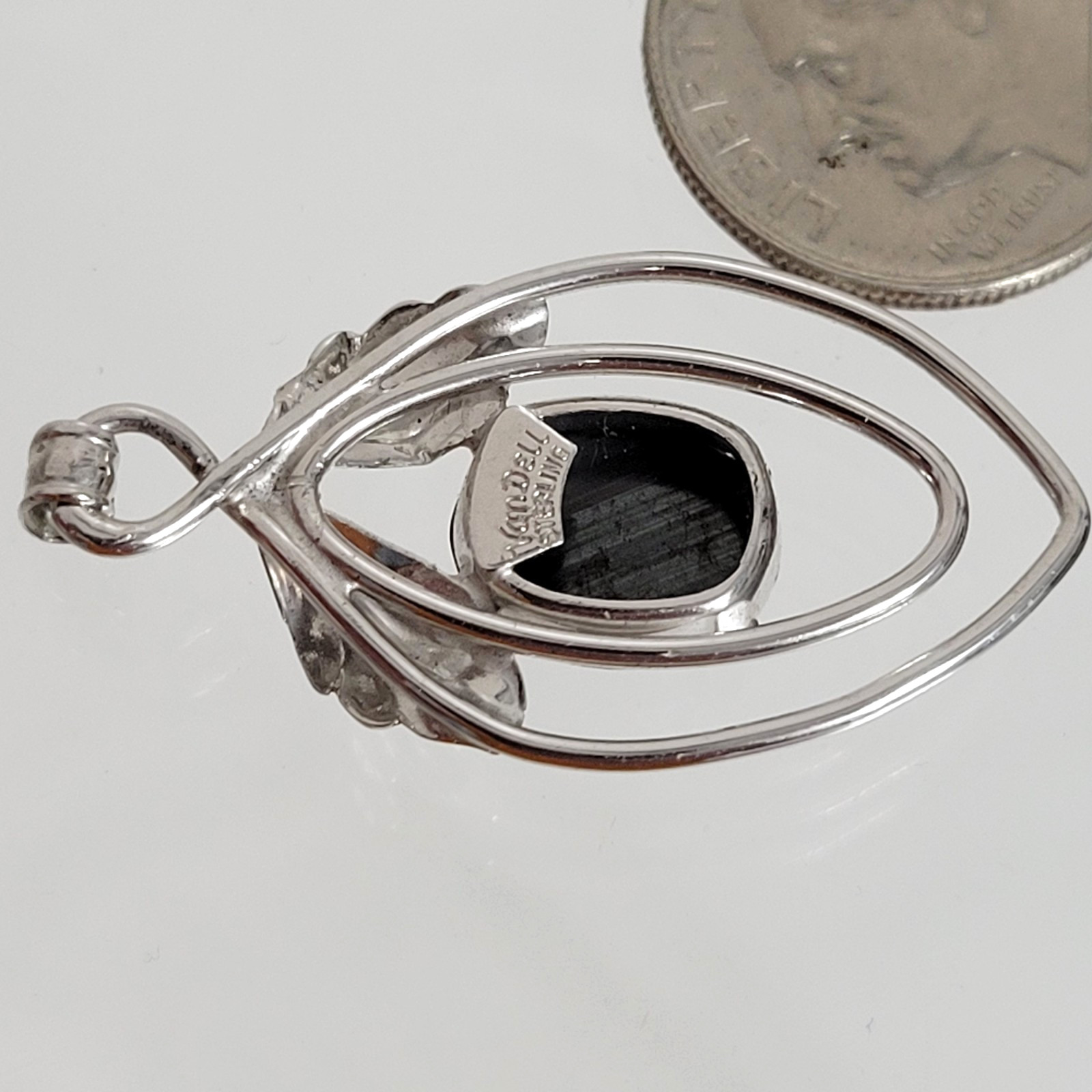 Vintage VAN DELL Sterling Silver Hematite Pendant – 2.4 grams – Estate Jewelry