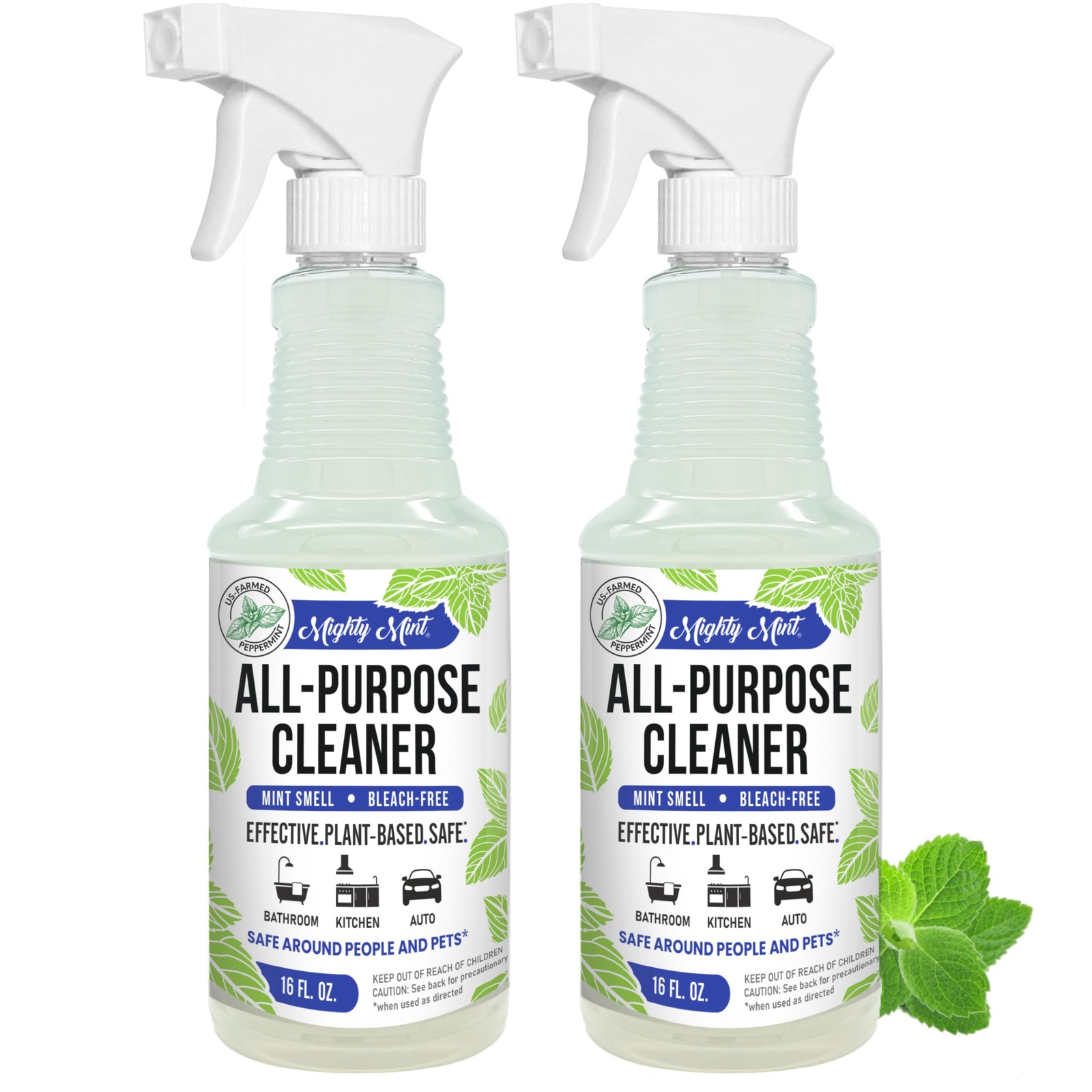 Mighty Mint All-Purpose Cleaner Spray for Home, Kitchen, 8 Fl Oz (Pack of 2)
