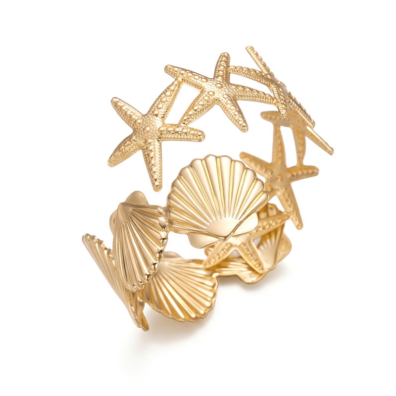 Sea Star Starfish Shell Upper Arm Bracelet for Women Beach Vacation Jewelry