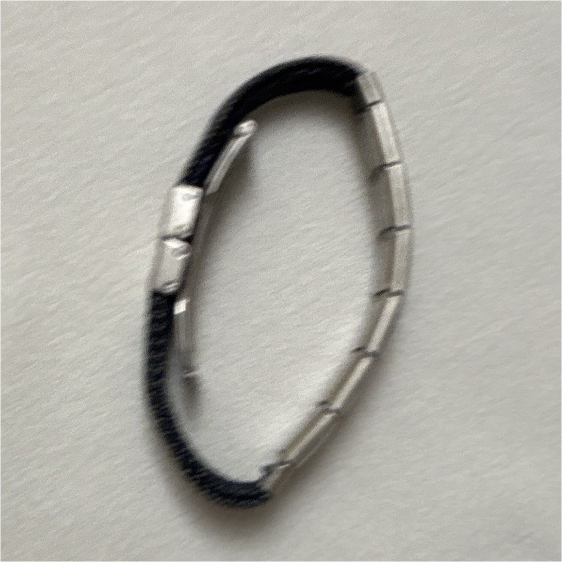 Silver/Blue Stainless Steel Bar Link Chain Bracelet Fold Over Clasp No Stone