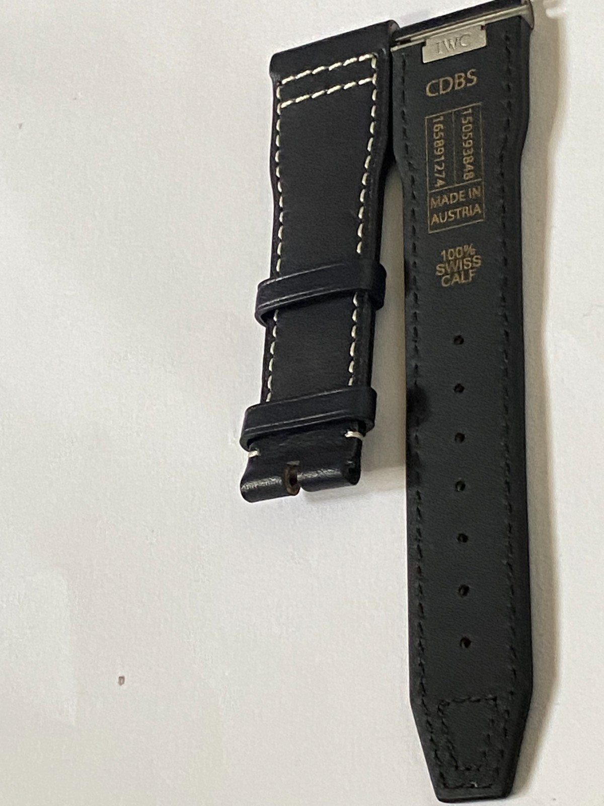 21 mm black leather easy fit strap suitable to Watches Portofino Portugieser IWC