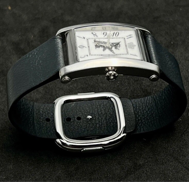 JUICY COUTURE Tank Curvex Women’s 35mm Quartz Watch Steel White Dial Blue Strap