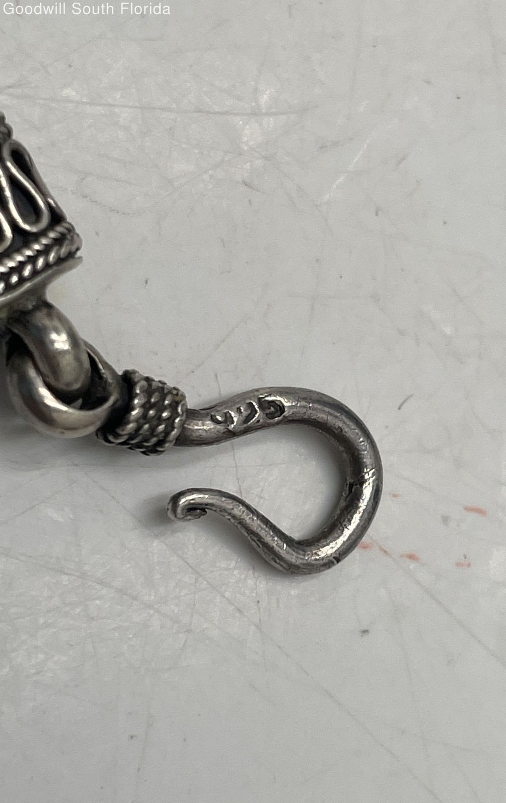 Silver Stamped/Unstamped Chain-Pendant-Bracelet-Earrings-Ring (6Pcs)Weight30.2gr