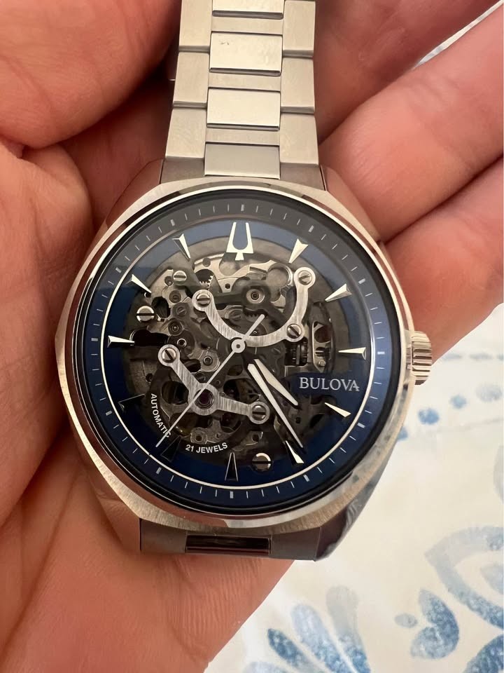 Bulova Surveyor Skeleton Dial & Back 41mm Automatic Blue Dial Men’s Watch 96A292