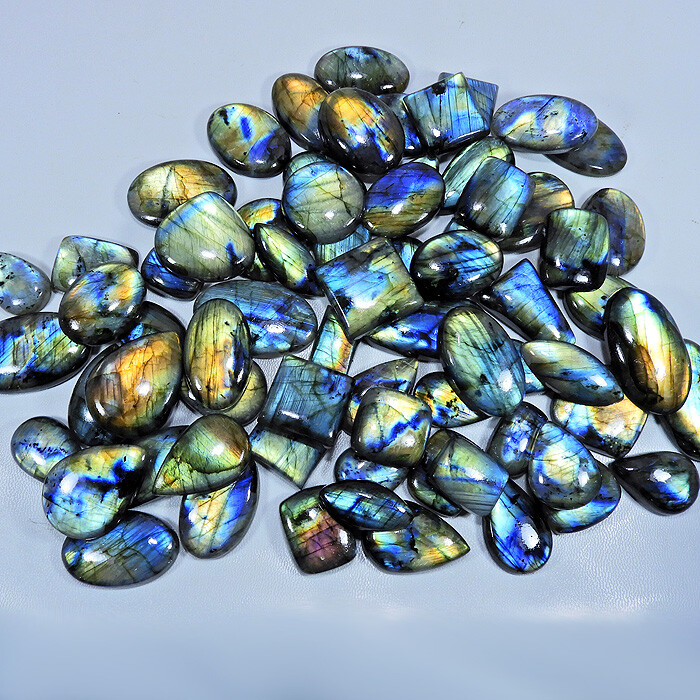 Natural Labradorite Multi Flash Mix Shape Cabochon Loose Gemstone Wholesale Lot