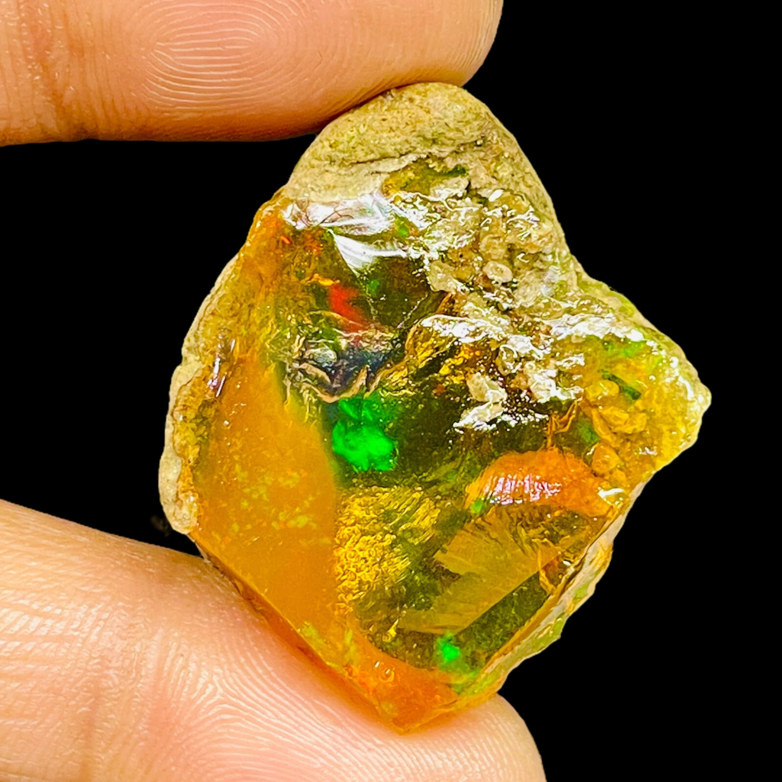 40.55 Cts Natural Ethiopian Opal Rough 35x30mm Huge Untreated Loose Gemstone