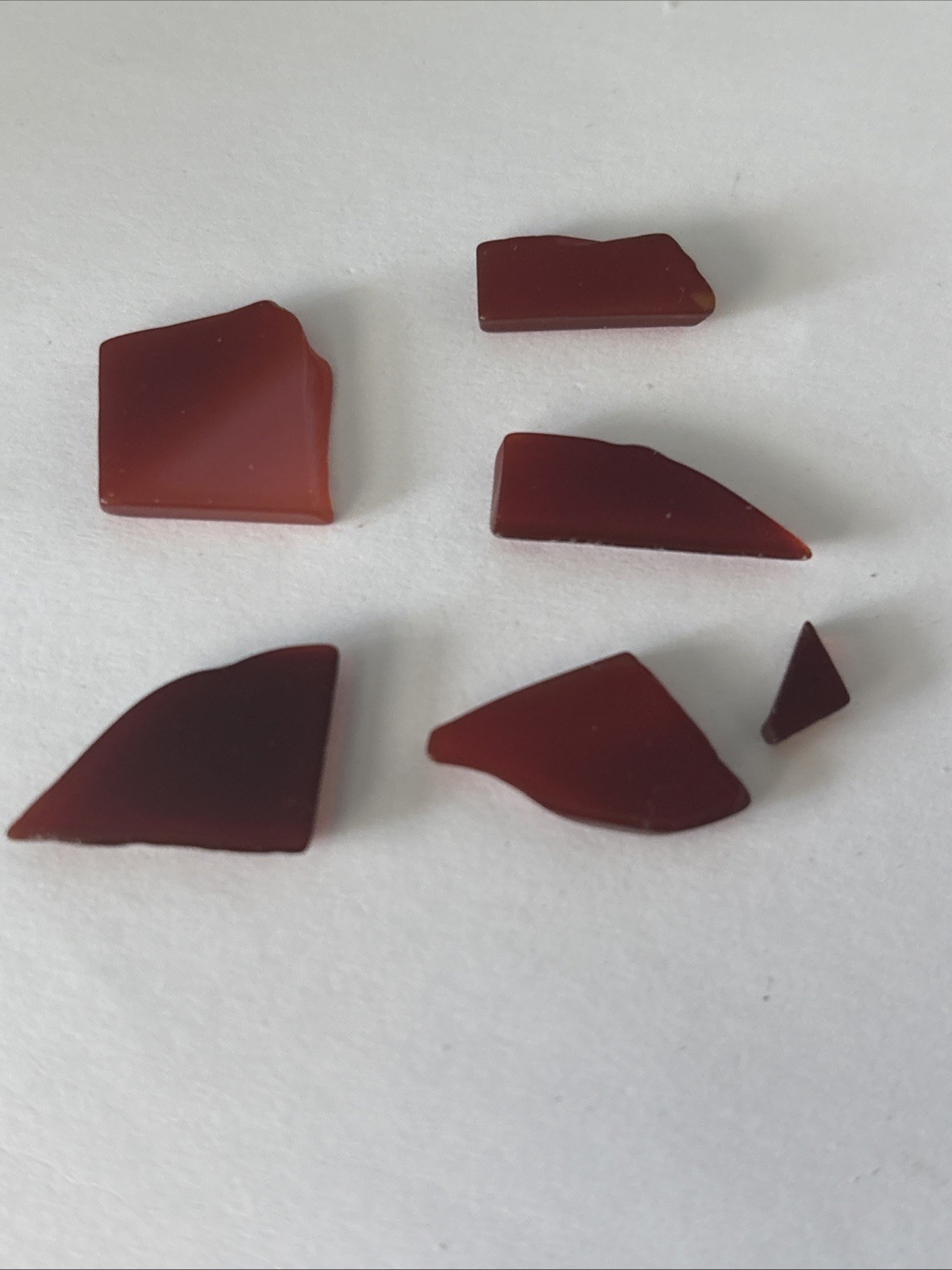 NATURAL CARNELIAN RECTANGLE FLAT TOP BOTH SIDE GEMSTONE Lot Of 6