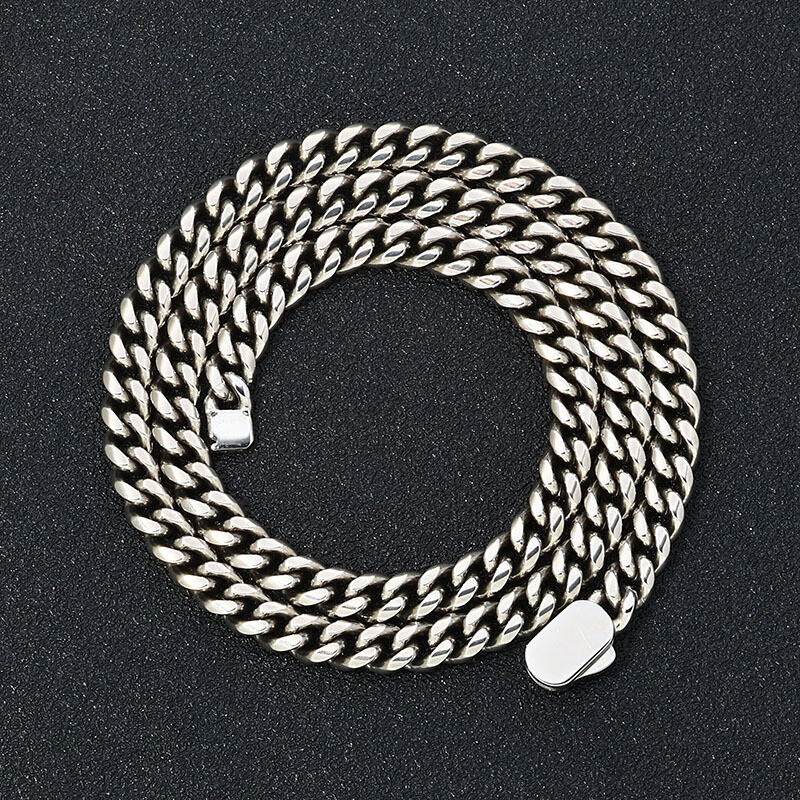 Fashion Mens Cuban Link Chain Stainless Steel Necklace Hip Hop Jewelry for Men