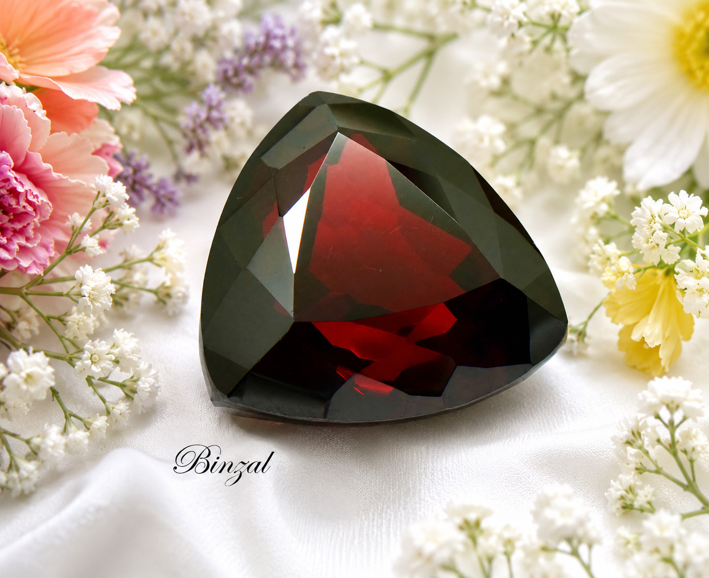124Ct Natural Almandine Pyrope Red Garnet Trillion January Birthstone Gemstone