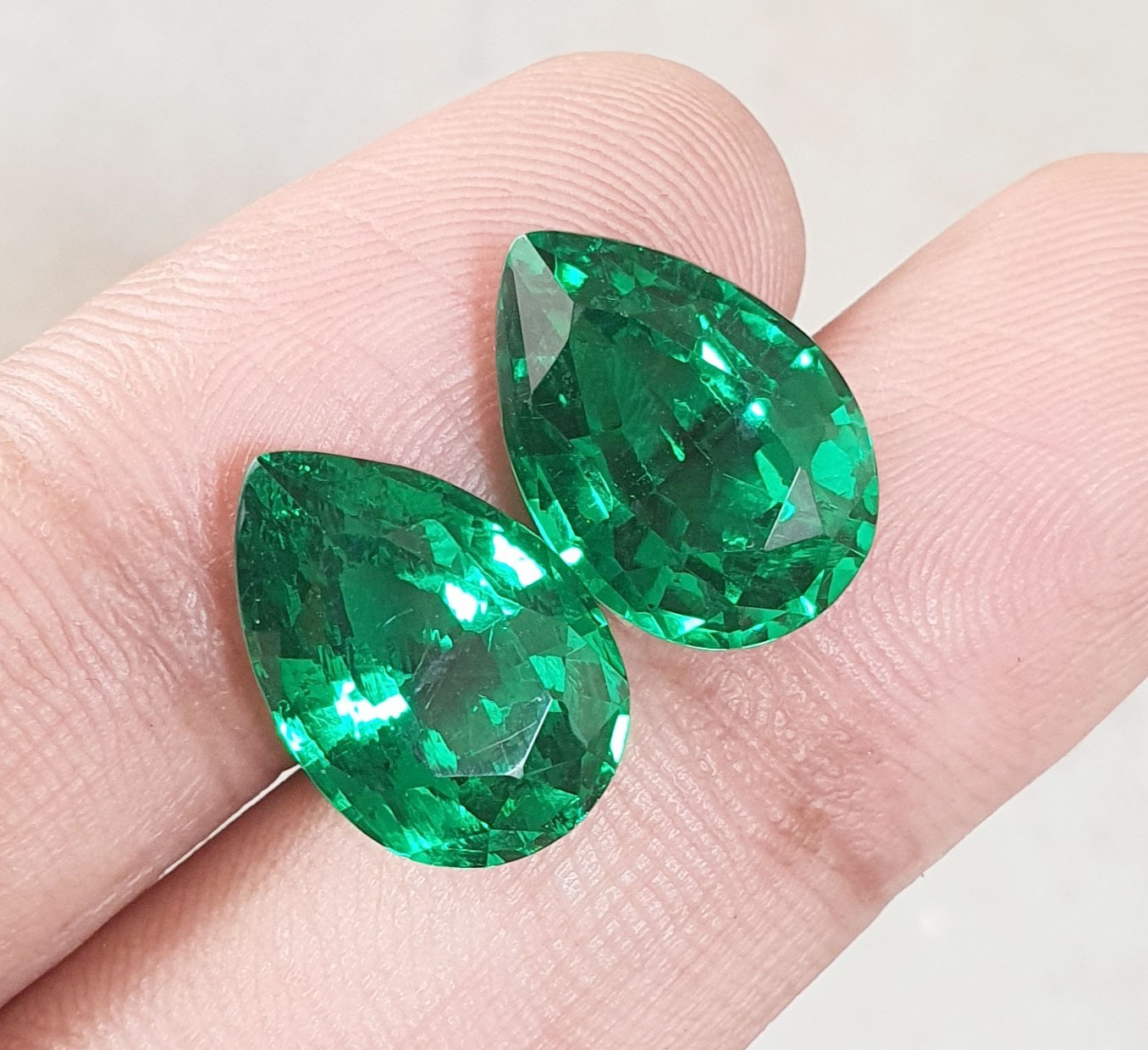 21 Ct Gorgeous Green Zambian Emerald Matching Pair Pear Cut AAA Loose Gemstone