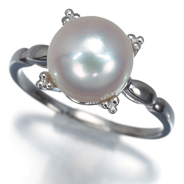 Auth Mikimoto Ring Akoya Pearl 8.7mm US6-6.25 950 Platinum