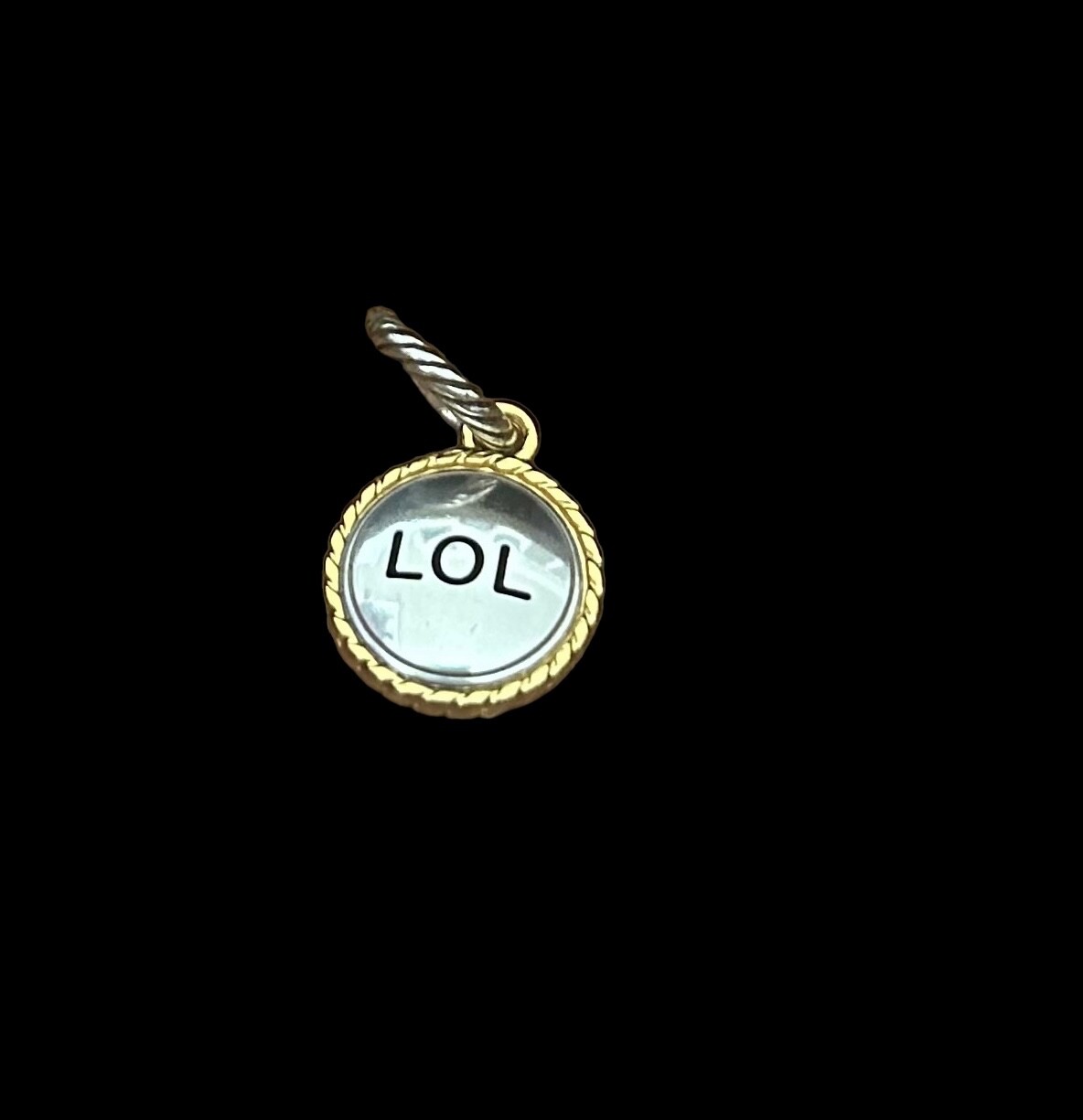 Brighton Text me Charm- LOL EMOJI- round-gold & silver color -blue tears