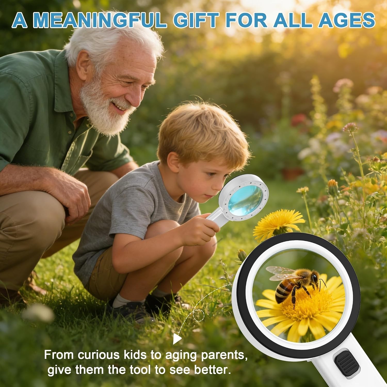 Ultra-Clear Reading Magnifier with 12 LEDs – Ideal for Seniors & Night Use