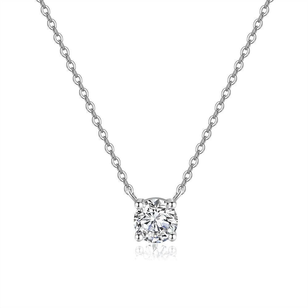 1CT/2CT Four-claw Women’s 925 Sterling Silver Moissanite Necklace