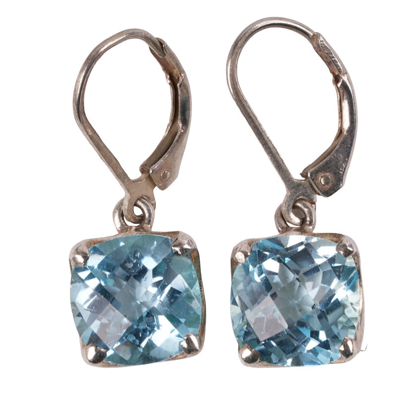 Lübeck unique blue topaz earrings made of 925 silver handmade